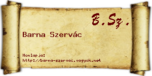 Barna Szervác névjegykártya